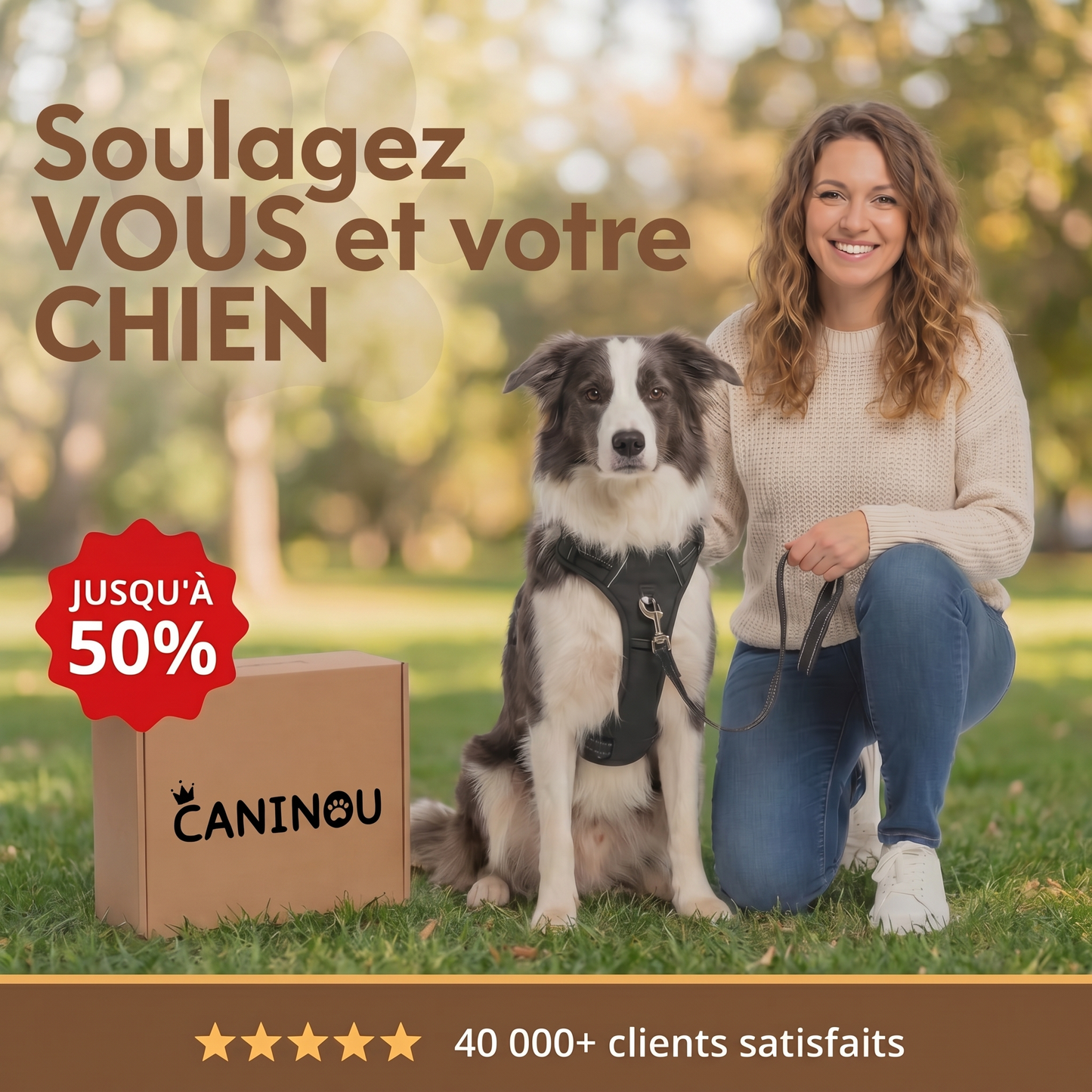 Harnais anti-traction Caninou - soulagez