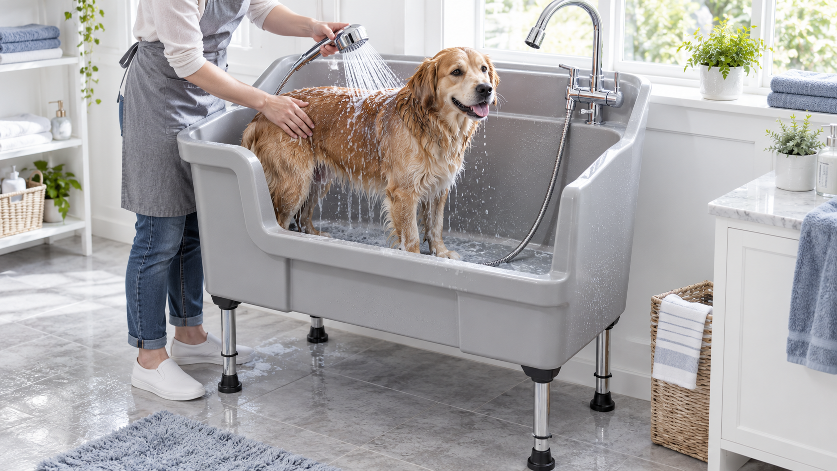 Baignoire chien toilettage