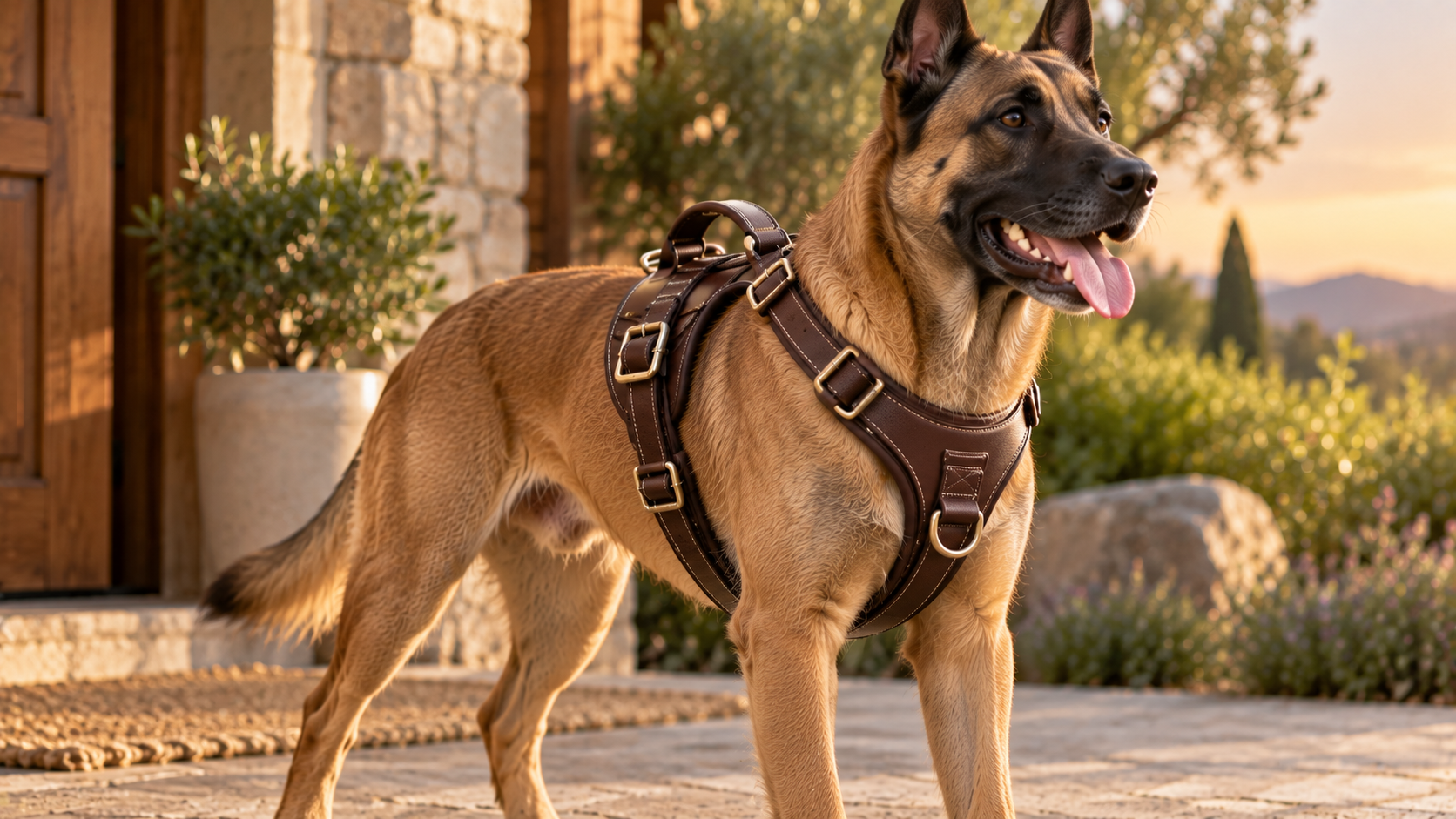 Harnais cuir chien