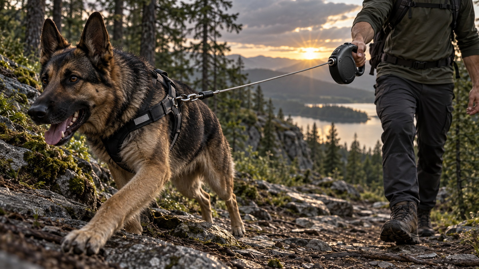 Laisse enrouleur gros chien