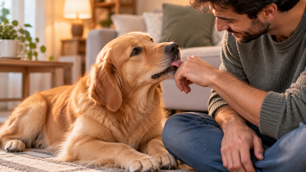 Pourquoi mon chien me leche ?